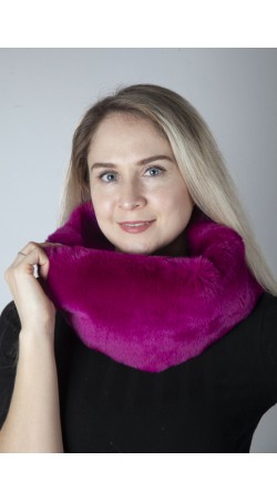 Fuchsia rex fur neck warmer